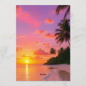 Sunset Beach Wedding Invitation Kaart (Achterkant)