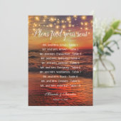 Sunset Beach Wedding Numéro de table Carte de sièg (Debout devant)