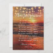 Sunset Beach Wedding Numéro de table Carte de sièg (Dos)