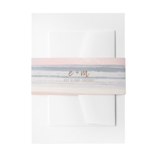 Sunset Beach Wedding | Oceanside Wedding Uitnodigingen Wikkel (Voorkant Voorbeeld)