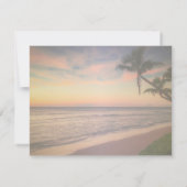 Sunset Beach Wedding, Palm, Lights Rehearsal Dinne Kaart (Achterkant)