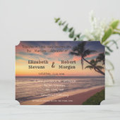 Sunset Beach Wedding, Palms Invitation (Debout devant)