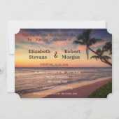Sunset Beach Wedding, Palms Invitation (Devant)