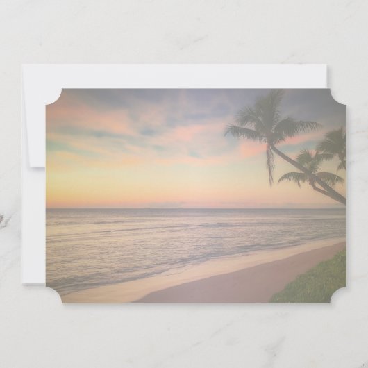 Sunset Beach Wedding, Palms Invitation (Dos)