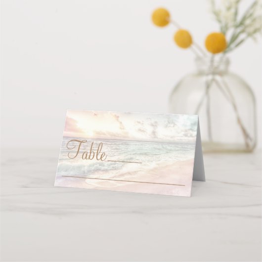 Sunset Beach Wedding Place Card (Voorkant)