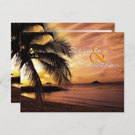 Sunset Beach Wedding RSVP (Voorkant / Achterkant)
