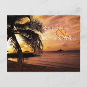 Sunset Beach Wedding RSVP Kaartje