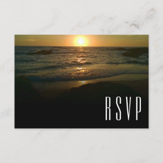 Sunset Beach Wedding RSVP Kaartje