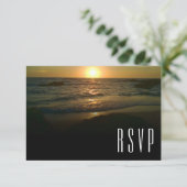Sunset Beach Wedding RSVP Kaartje (Staand voorkant)