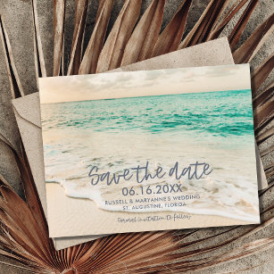 Sunset Beach Wedding Save the Date Briefkaart