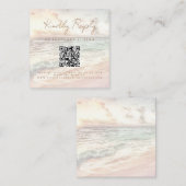 Sunset Beach Wedding Scan Code RSVP Informatiekaartje (Voorkant / Achterkant)