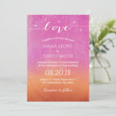 Sunset Beach Wedding Script Love Waterverf Kaart (Staand voorkant)