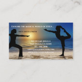 Sunset Beach Yoga Carte de visite enseignant (Dos)