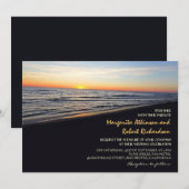 Sunset Beach zee huwelijksuitnodigingen Kaart (Voorkant / Achterkant)