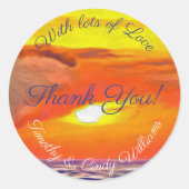 Sunset bedankt 2443 ronde sticker (Voorkant)