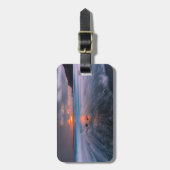 Sunset Black Sand Beach IJsland Bagagelabel (Voorkant verticaal)