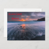 Sunset Black Sand Beach IJsland Briefkaart (Voorkant / Achterkant)