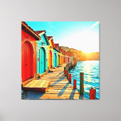 Sunset Bliss: Seaside Hues Canvas Afdruk (Voorkant)