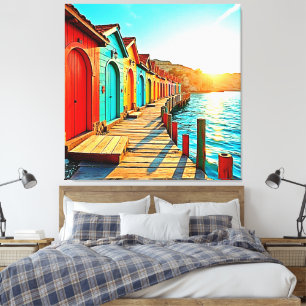 Sunset Bliss: Seaside Hues Canvas Afdruk