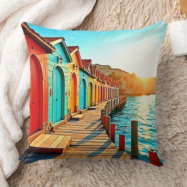 Sunset Bliss: Seaside Hues Kussen (Deken)