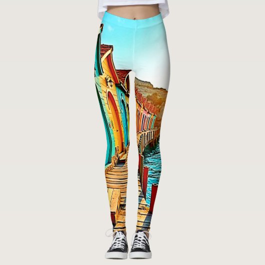 Sunset Bliss: Seaside Hues Leggings (Voorkant)