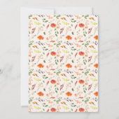 Sunset Bloom Monogram Floral Crest Wedding Kaart (Achterkant)