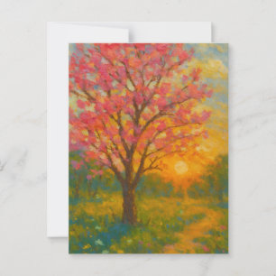 Sunset Blossom Path - Impressionistische tuin Briefkaart