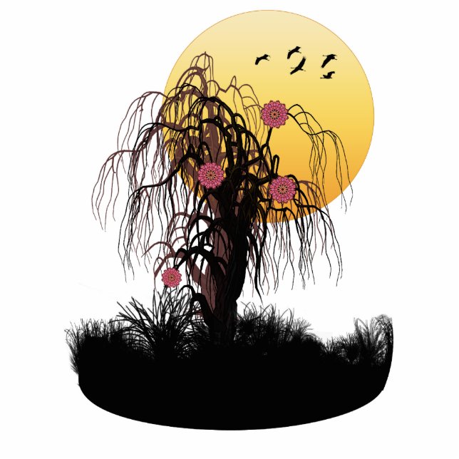 Sunset Blossom Photo Sculpture Staand Fotobeeldje (Voorkant)