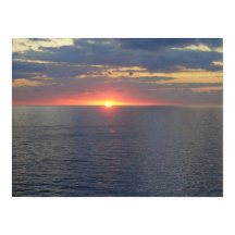 Sunset Blue Ocean Poster