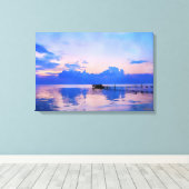 Sunset Blue Sky op de Pier Canvas Afdruk (Insitu (Houten vloer))