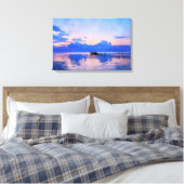 Sunset Blue Sky op de Pier Canvas Afdruk (Insitu (Slaapkamer))