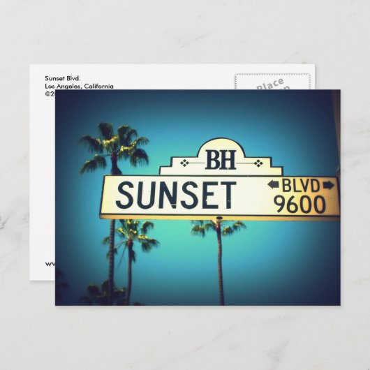 Sunset Blvd. Carte postale (Devant / Derrière)