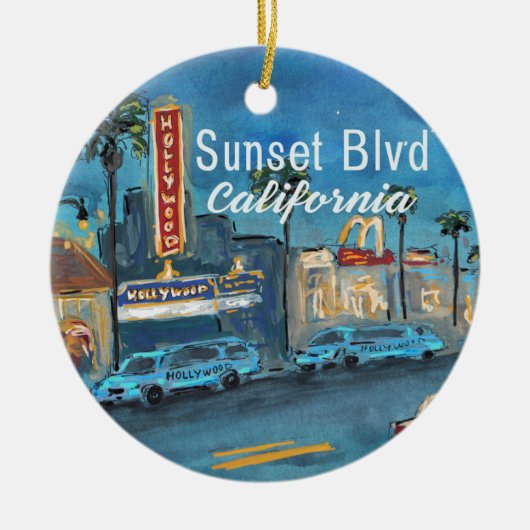 Sunset Blvd Los Angeles Ornament (Voorkant)