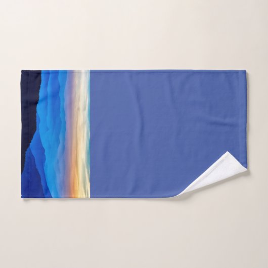Sunset Border op Middelmatige Blauwe Achtergrond Bad Handdoek (Handdoek)