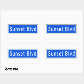 Sunset Boulevard, Los Angeles, CA Street Sign Rechthoekige Sticker (Vel)