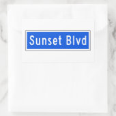 Sunset Boulevard, Los Angeles, CA Street Sign Rechthoekige Sticker (Tas)