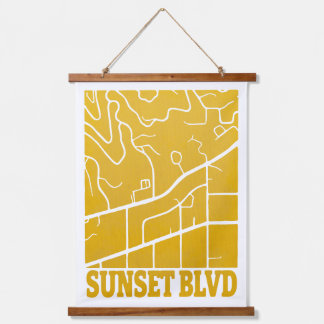 Sunset Boulevard - Minimalistische kaart van Los A Hangend Wandkleed