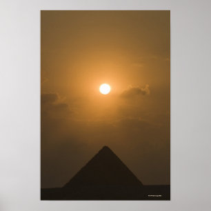 Sunset boven de Grote Pyramide Poster