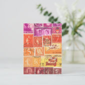 Sunset Briefkaart, Postage Art Collage Briefkaart (Staand voorkant)