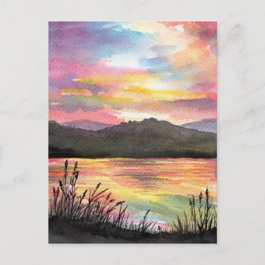 Sunset by the Lake Briefkaart (Voorkant)