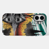 Sunset Cabin Reflection - Moody Natuur Landschap Case-Mate iPhone Case (Achterkant (horizontaal))