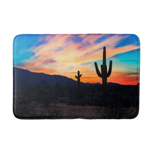 Sunset Cactus Desert Dusk Badmat (Voorkant)