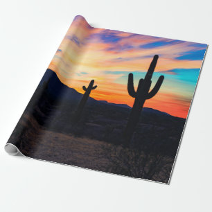 Sunset Cactus Desert Dusk Cadeaupapier