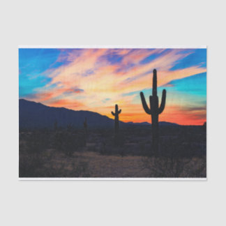 Sunset Cactus Desert Dusk Tissuepapier