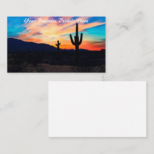 Sunset Cactus Desert Dusk Visitekaartje (Voorkant / Achterkant)