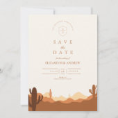 Sunset Cactus Desert Wedding Save The Date (Voorkant)