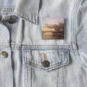 Sunset, Camargue Vierkante Button 5,1 Cm (In situ)