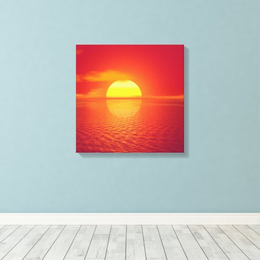 Sunset Canvas afdrukken (Insitu (Houten vloer))