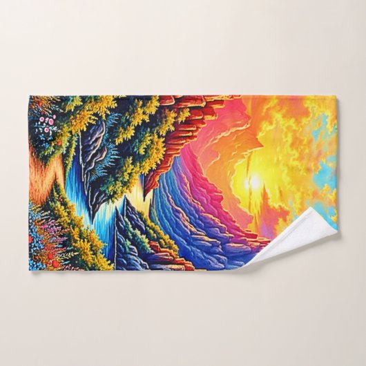  Sunset Canyon River Art (Serviette à main)