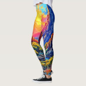  Sunset Canyon River Art Leggings (Links)